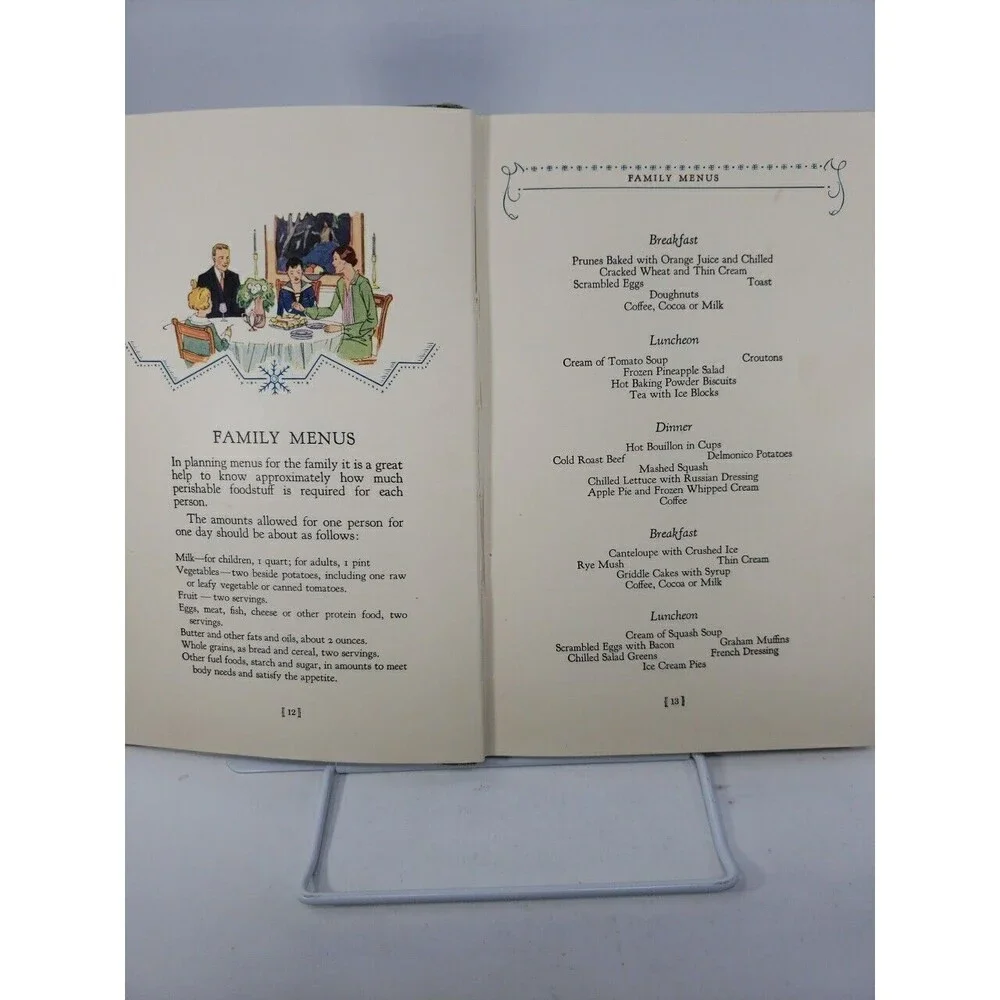 Electric Refrigerator Recipes and Menus Cookbook 1928 General Electric GE